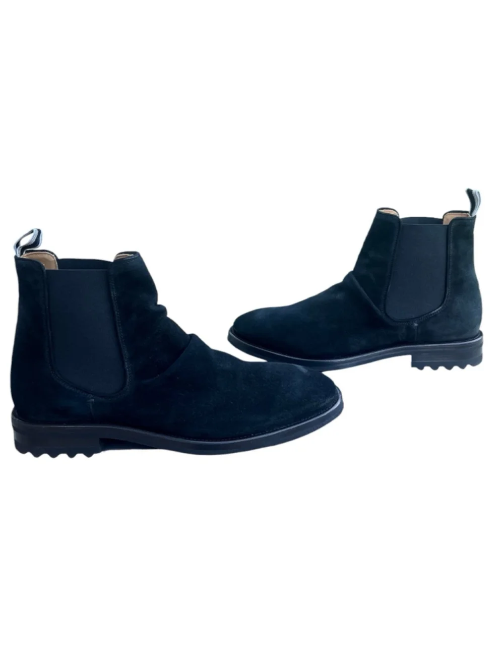 JOHN VARVATOS Freeman Chelsea Boot Black Suede Leather Rubber Sole 13 Portugal